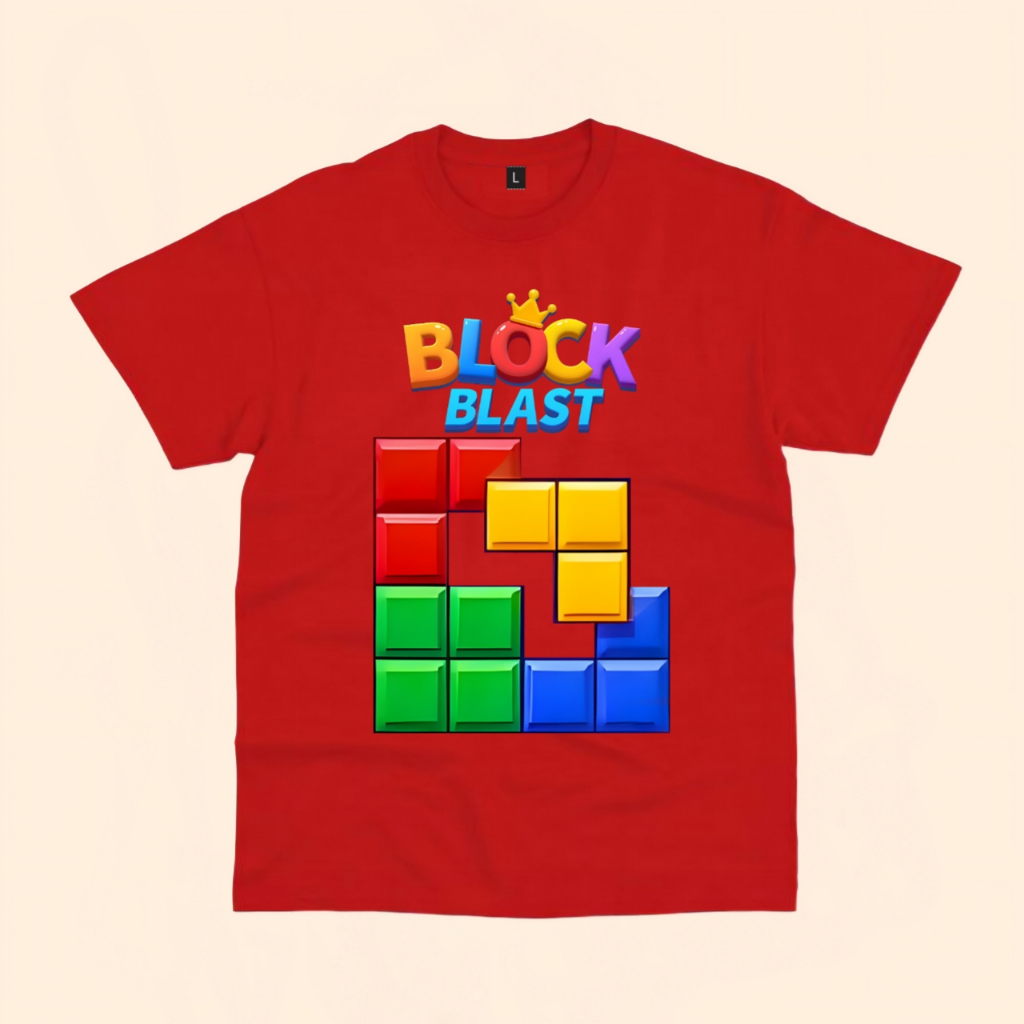 Baju washed anak block blast game anak free custom nama