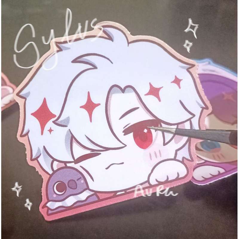 

Love deepspace BIG sticker peeking | Waterproof laptop, motor, mobil | LNDS merch | by au rei
