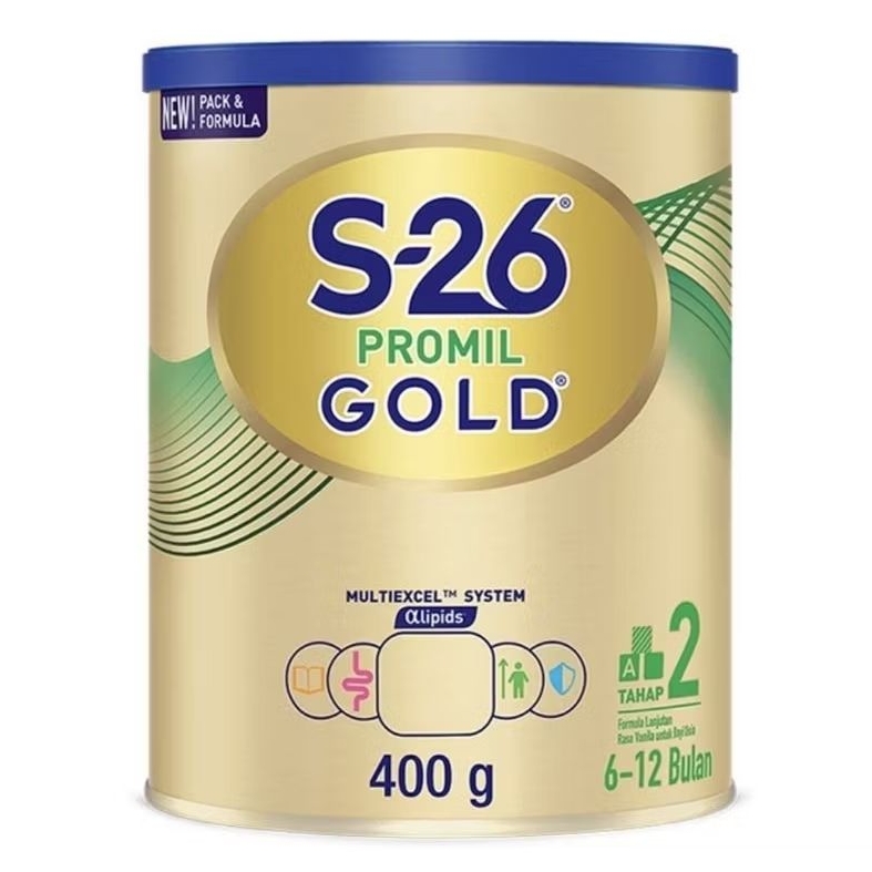 

S-26 Promil Gold Tahap 2 Susu Formula Bayi 6-12 Bulan 400 g