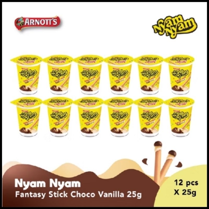 

NYAM NYAM FANTASY STICK CHOCO VANILLA 1 Pack 12pcs x 25gr