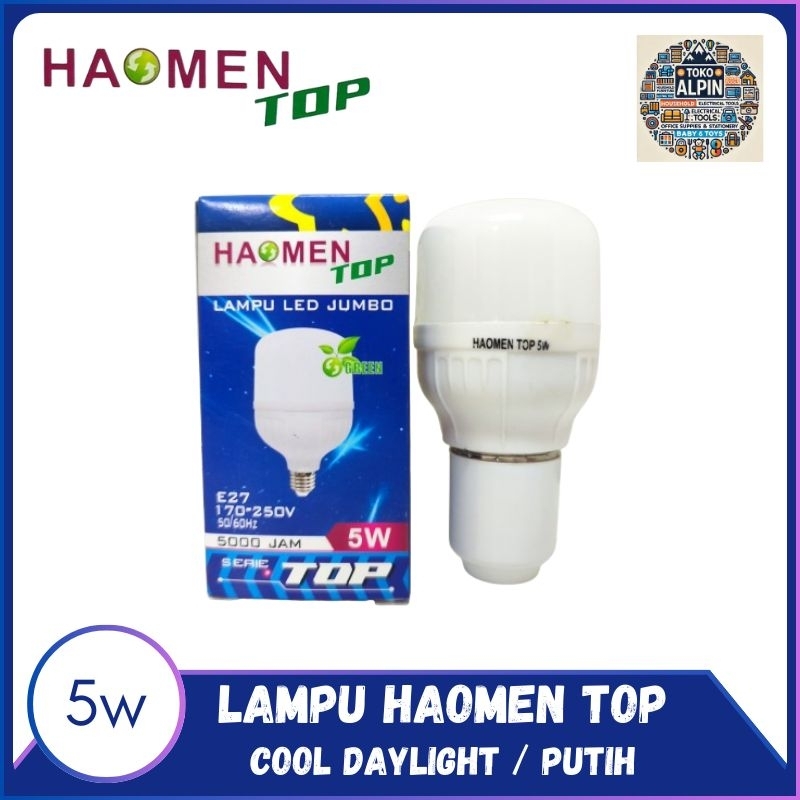 Lampu LED Bohlam Bulat Haomen 5w - Haomen Top T BULB 6500K Putih 5 Watt