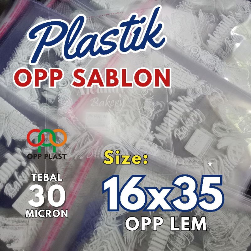 

Plastik OPP 16x35 Sablon | 1000 pcs | tebal 30 micron