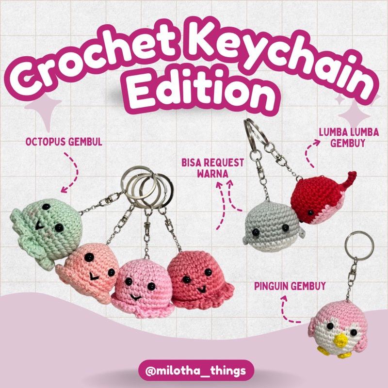 Gantungan Kunci Paus Octopus Pinguin Gembul
