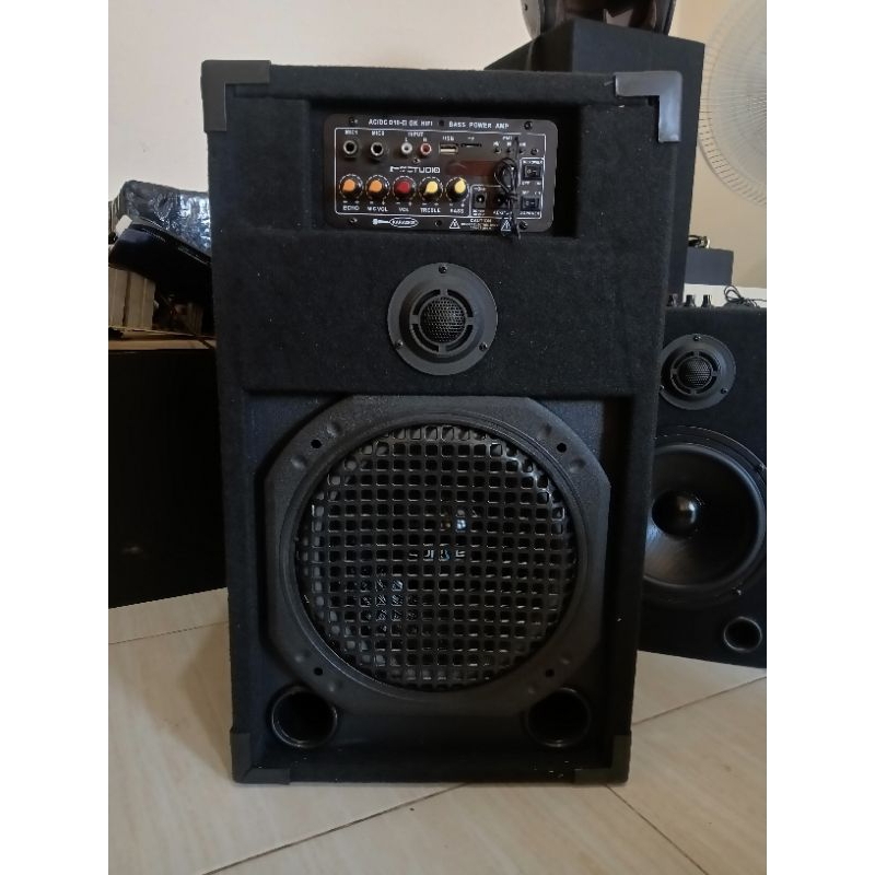 speaker aktif rakitan 10 inci dengan bluetooth radio usb aux