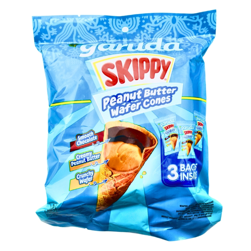 

garuda skippy peanut butter waffer cones {isi 3 pcs}