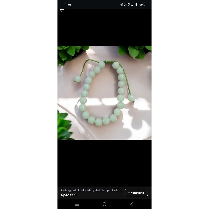 Gelang Batu Fospor Menyala Ditempat Gelap Menyerap Cahaya