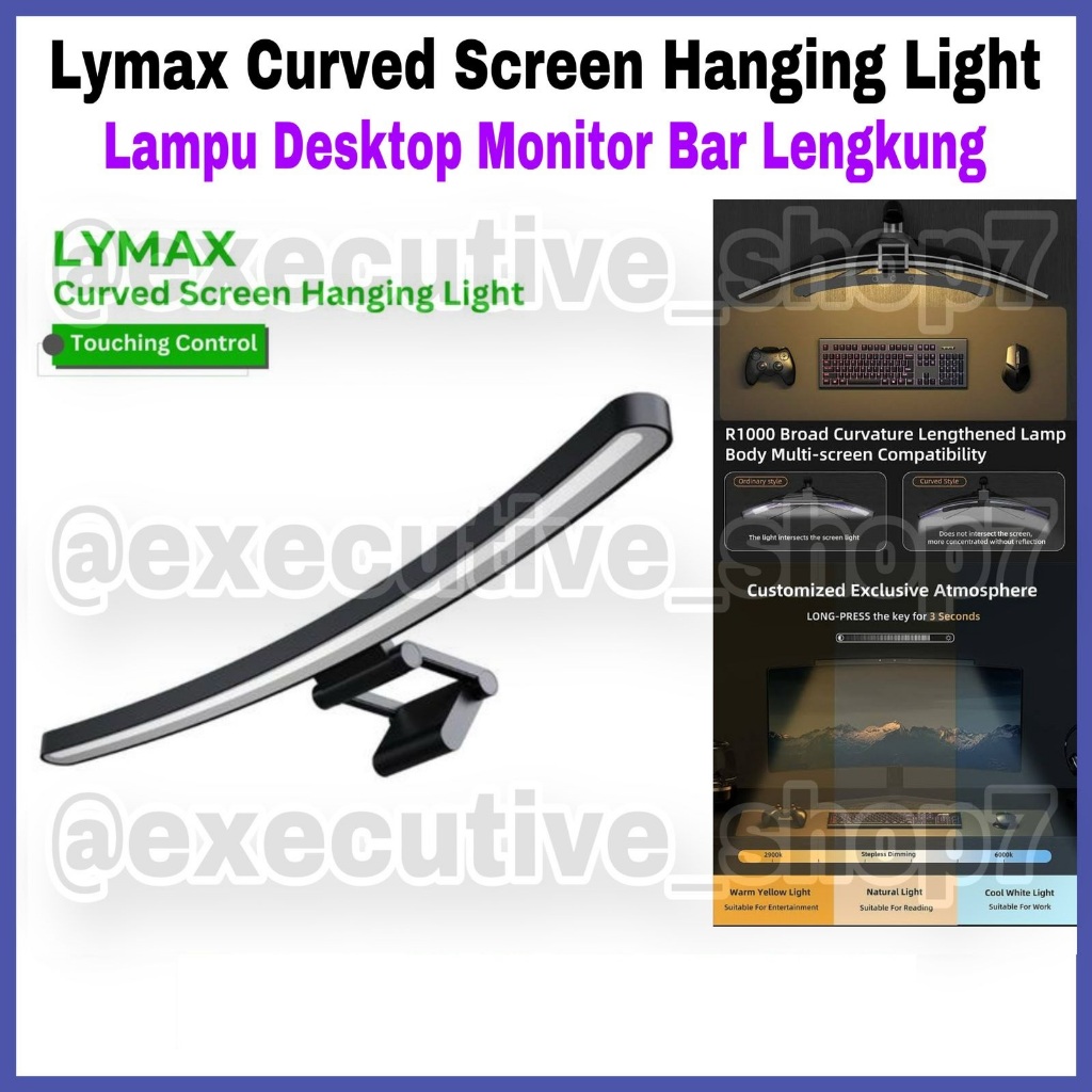 Lymax Curved Screen Hanging Light - Lampu Desktop Monitor Bar Lengkung