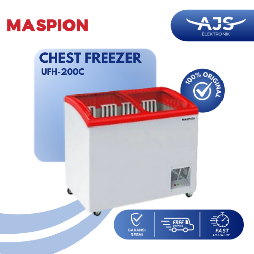 MASPION UFH 200 C CHEST FREEZER BOX 200 LITER LEMARI PEMBEKU SLIDING