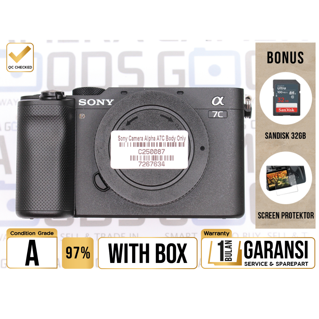Sony Alpha A7C A7 C Full Frame Camera Kamera Digital Mirrorless Used Second - Grade A - C250087