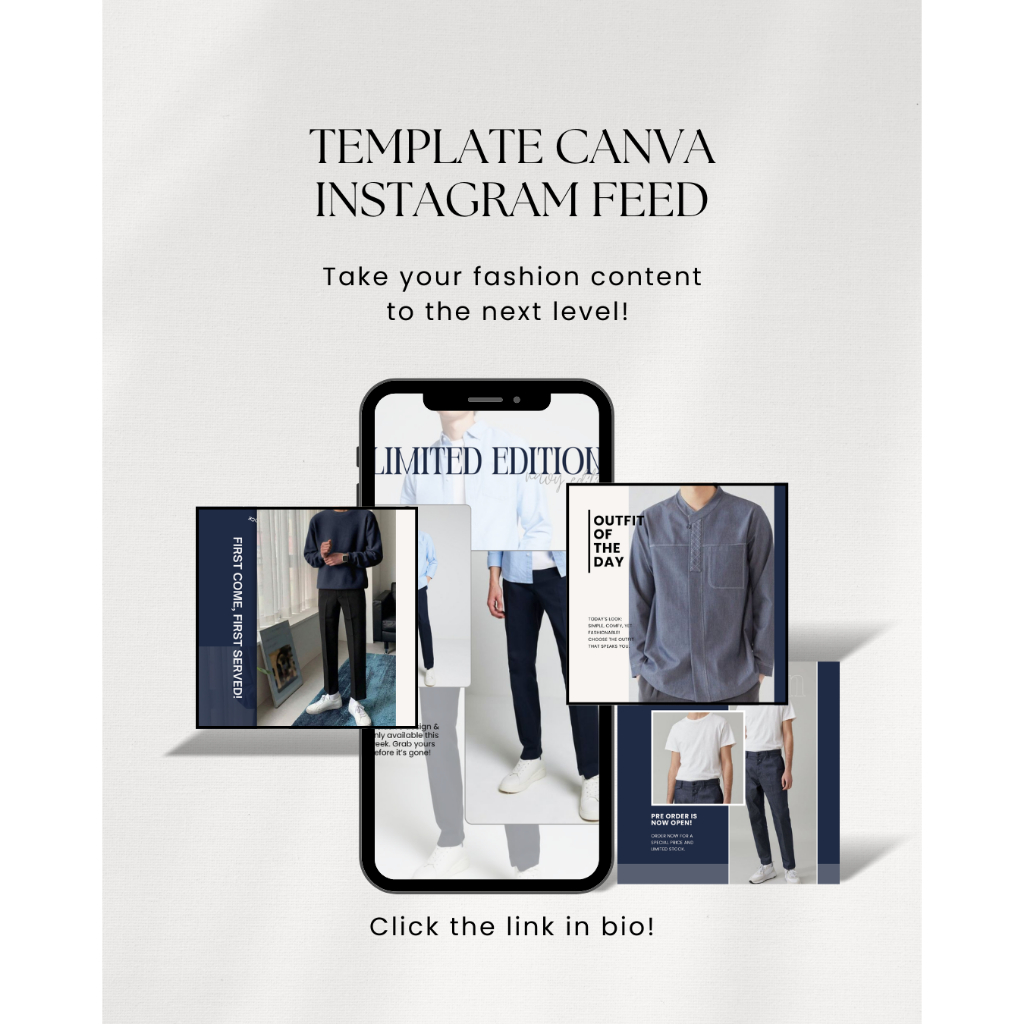 Template Canva Instagram Feed Fashion Men | Editable | Fashion | UMKM | Digital Product
