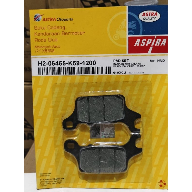 KAMPAS REM CAKRAM ASPIRA K59 VARIO 150/VARIO 125 ESP NEW ORIGINAL ASPIRA