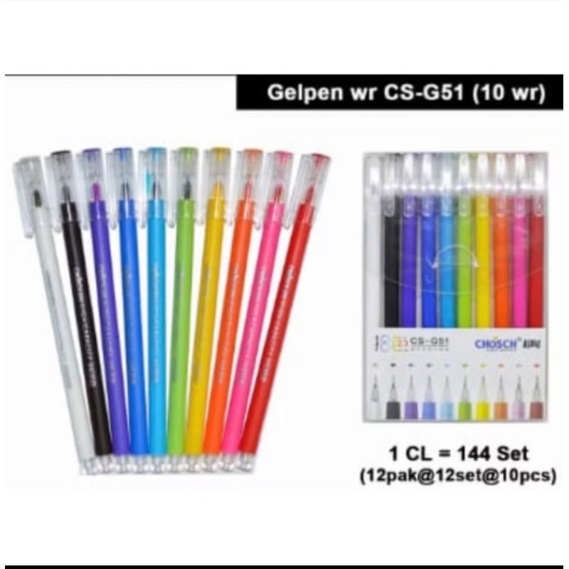 

( 1 set ) PULPEN GELL 10 WARNA CHOSCH