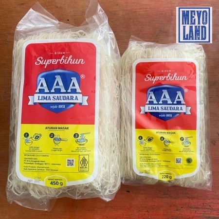 

Bihun AAA 450gr 220gr Super Bihun AAA Lima Saudara 450 220 GR Bihun AA Bihun Kering Mentah