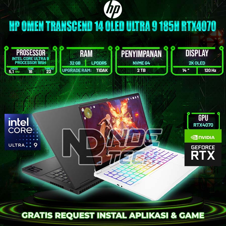 HP Omen Transcend 14 OLED Ultra 9 185H RTX4070
