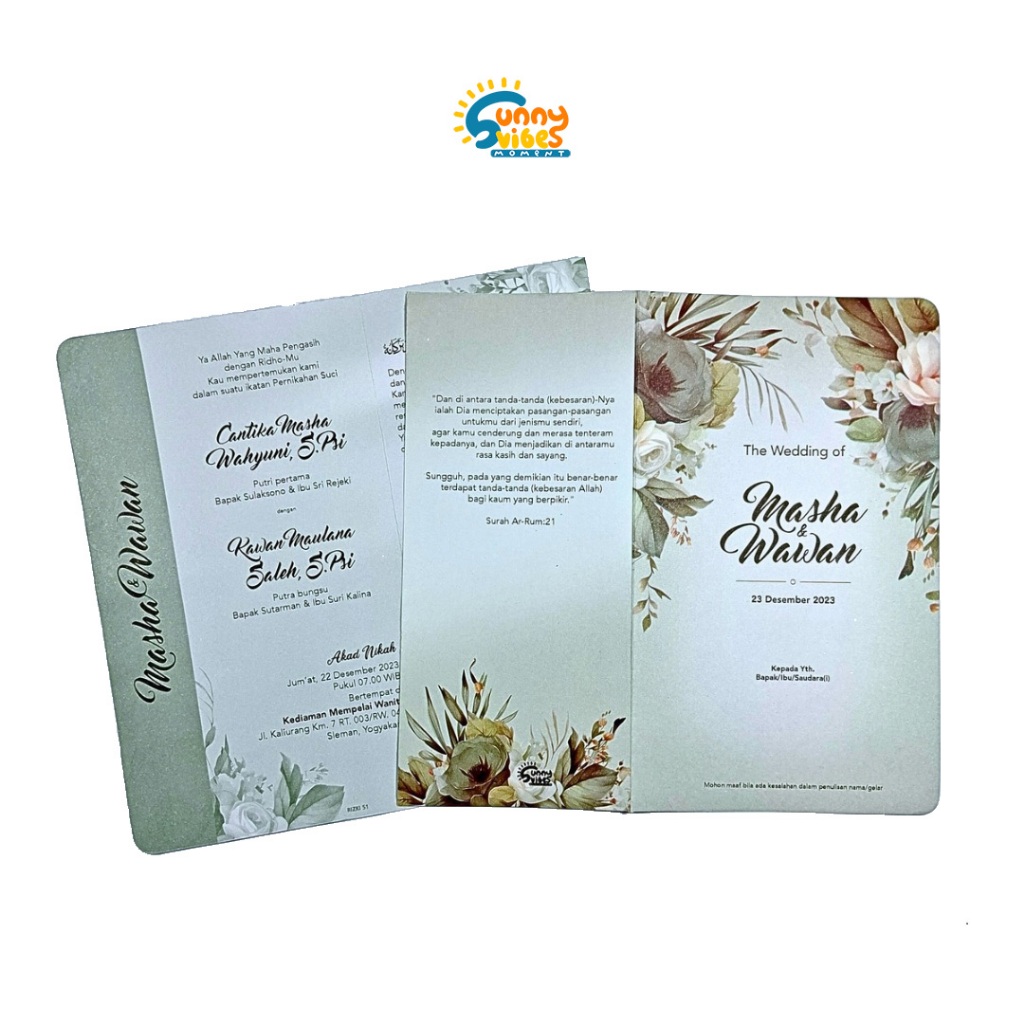 

undangan pernikahan flower series undangan simple undangan murah elegant