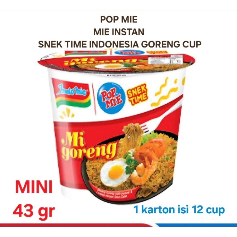

POP MIE mie instan goreng cup snek time 43gr×1pcs cup