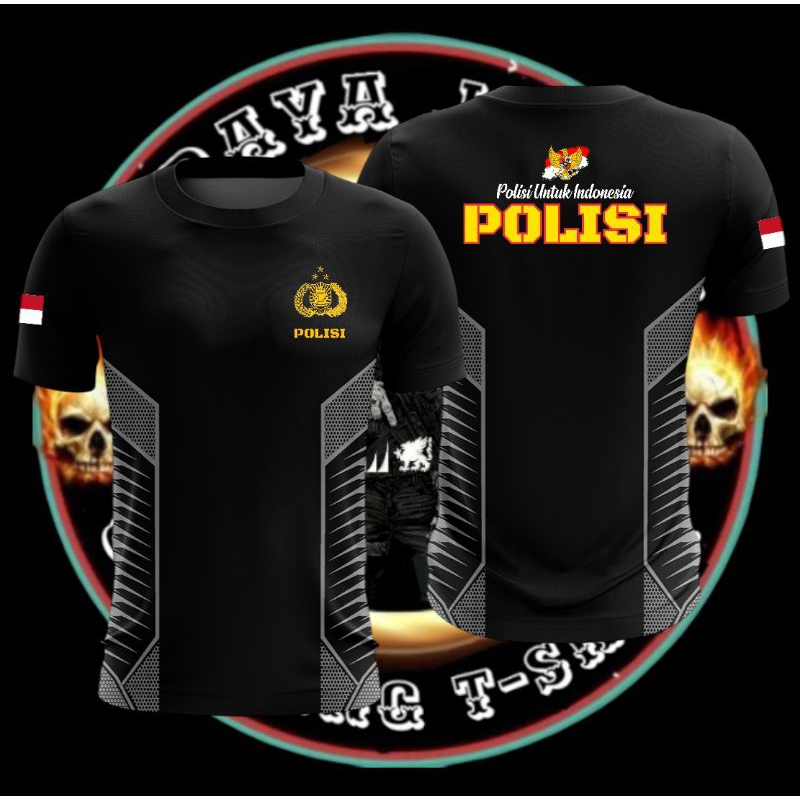 kaos Jersey Dryfit sablon Polisi untuk Indonesia - kaos atasan pria polisi - pakaian pria polisi - b