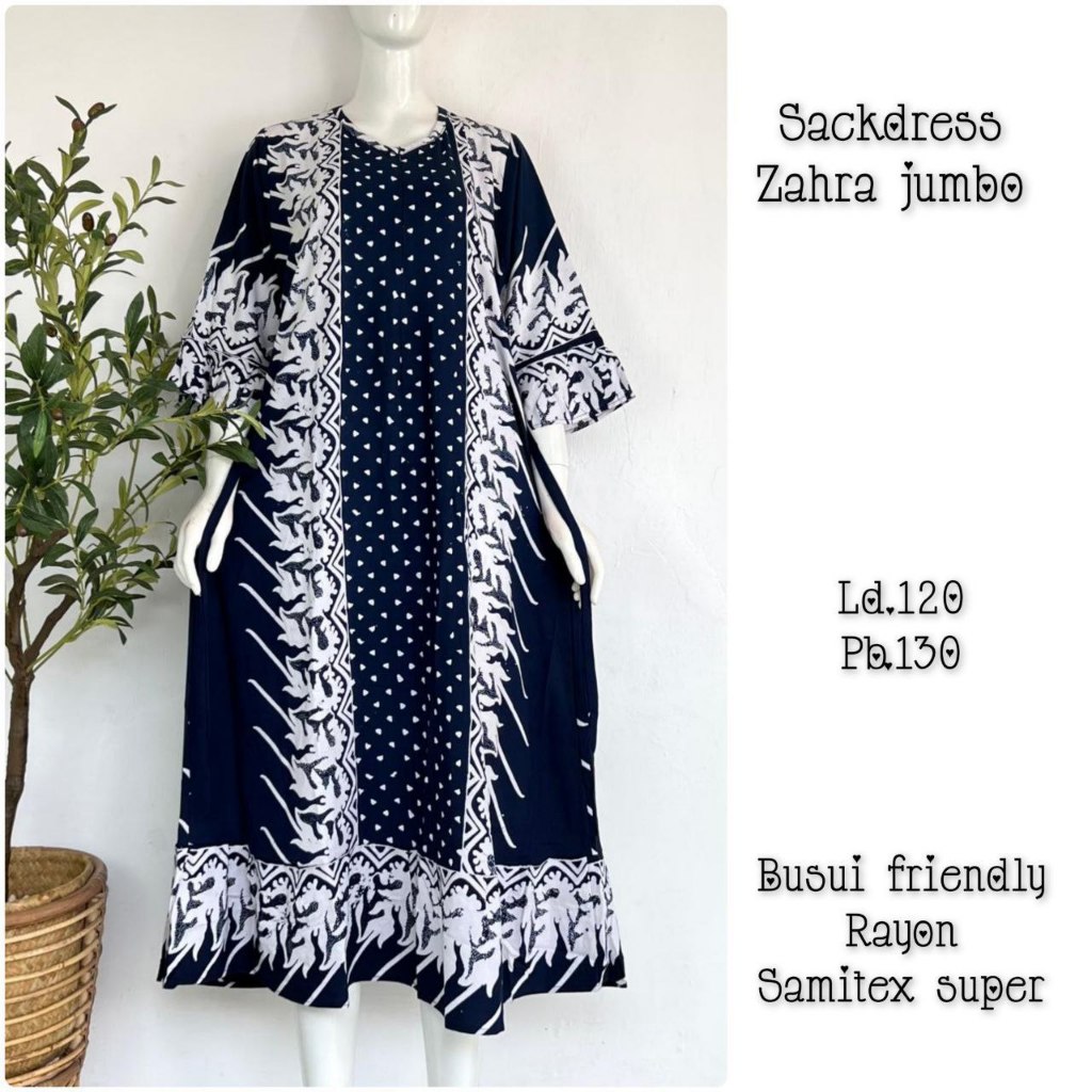 Sackdress Zahra Jumbo Bunga Batik Cap