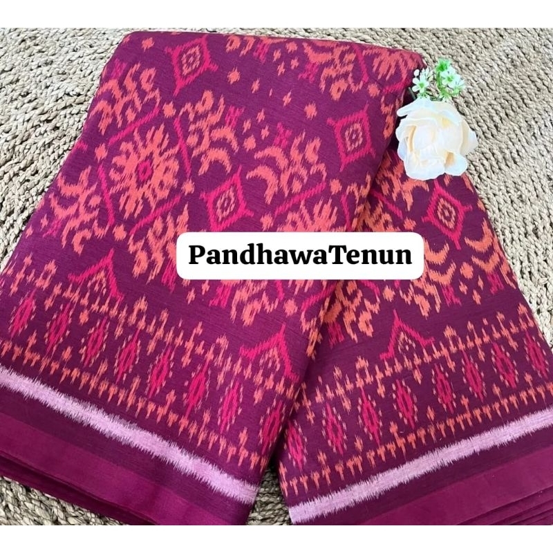 Kain Tenun Endek Motif Cempaka Bali Murah Permeter / Kamen Bali Lembaran Murah / Bahan Kemeja / Kain