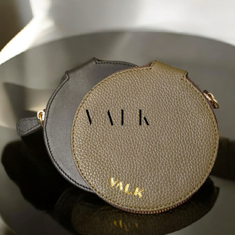 REI Tempat Perhiasan Kecil Kulit Asli Manis Bulat Elegan Ringan Praktis Masuk Muat di Setiap Tas Gif