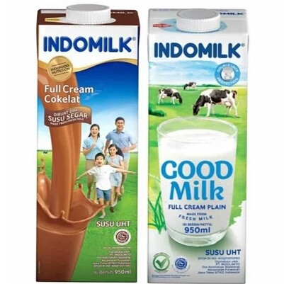 

INDOMILK SUSU UHT FULL CREAM PLAIN / COKELAT 950 ML