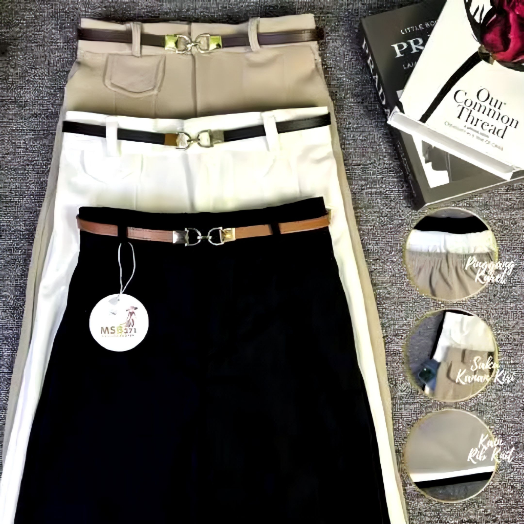 ORO PANTS Highwaist Loose Pants Trousers - Celana Anti Kusut Bahan Knit Premium
