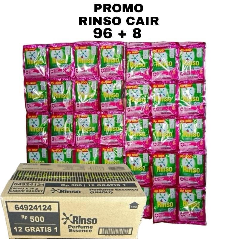 1 Dus Rinso Cair Renceng 20 Ml Isi 104 Sachet Anti Noda