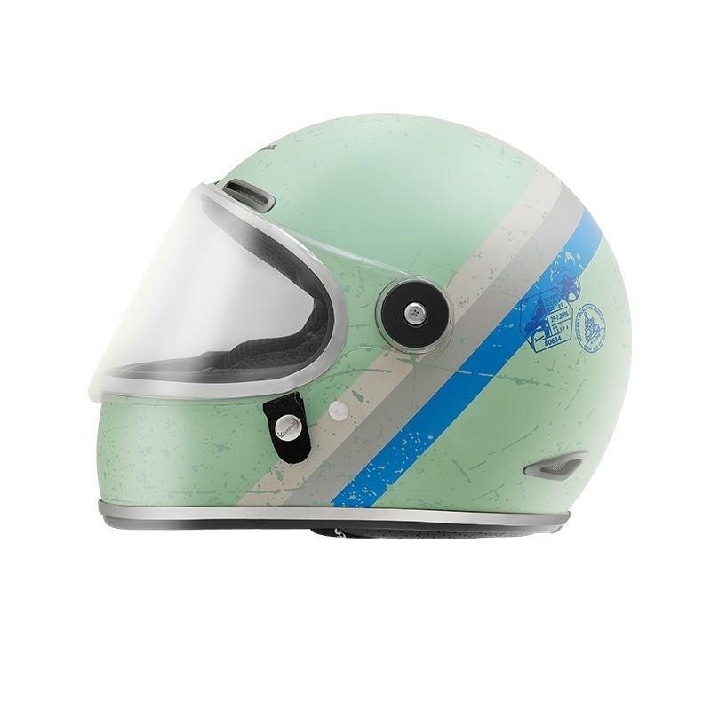 HELMET VESPA FF HERITAGE AQUA Helm Full Face Original Pi