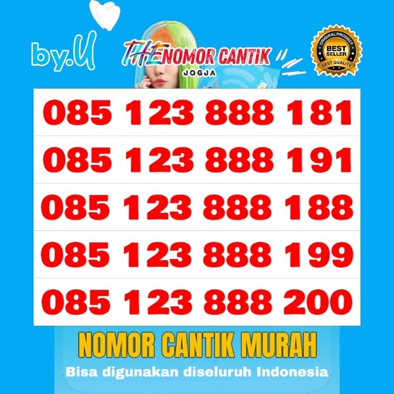 Kartu Perdana Cantik By-u Telkomsel BY-U 0851 Aktif selamanya