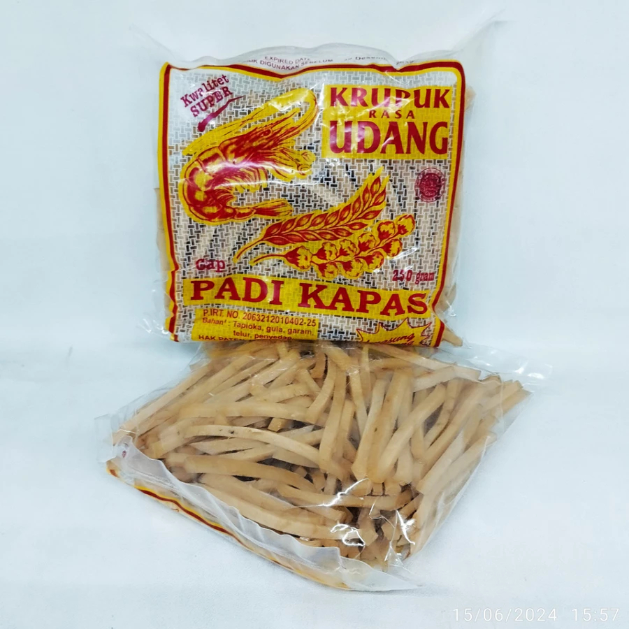 

Kerupuk Udang Stik stick Cap Padi Kapas Krupuk Oleh Oleh Khas Indramayu Cirebon Asli