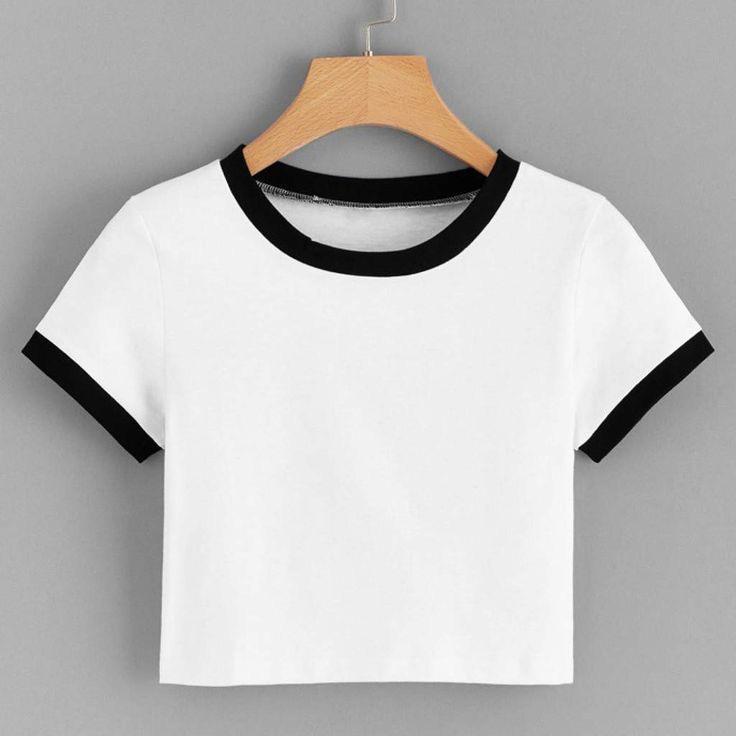 CROPTOP TEE WHITE / POLOS RINGER TEE CROP CEWEK / SOFT SPANDEK TSHIRT / WHITE