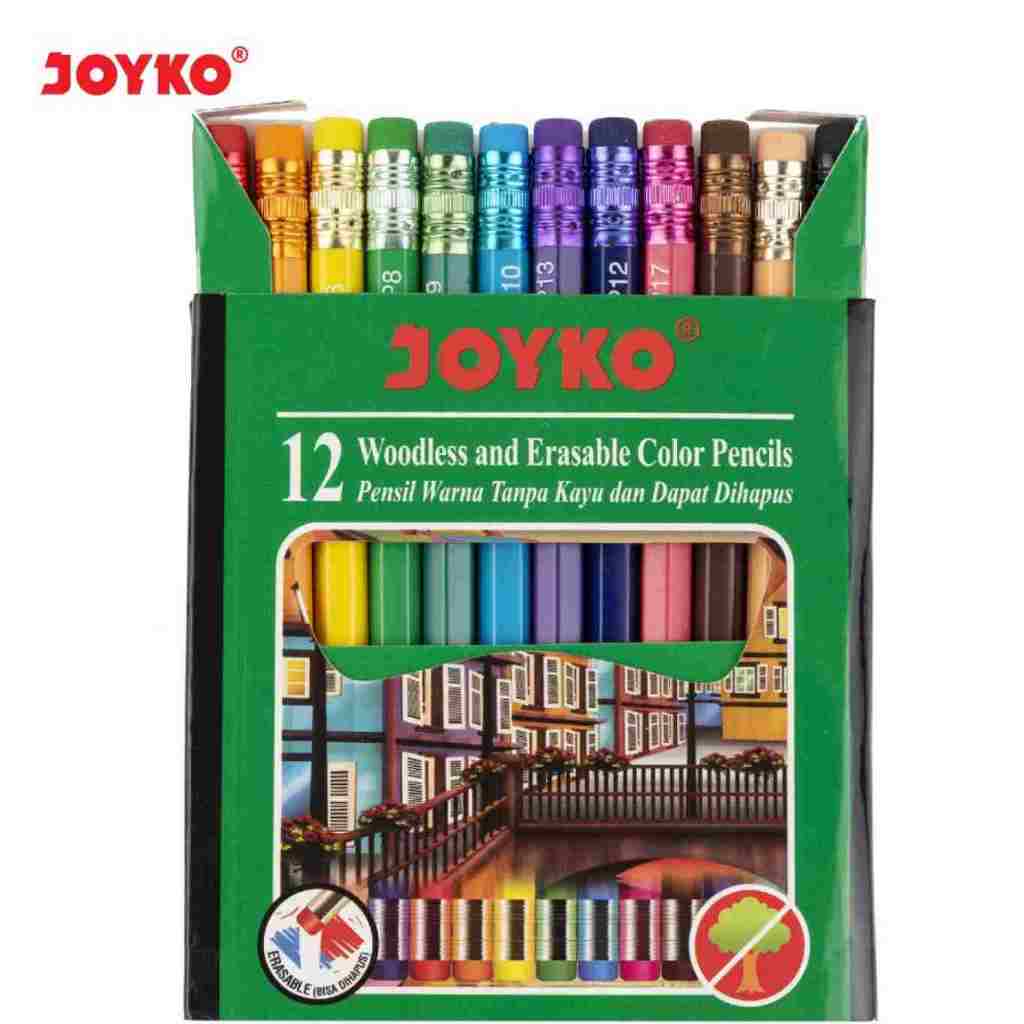 

Pensil Warna Pendek Woodless and Erasable Color Pencils CP-120 Joyko
