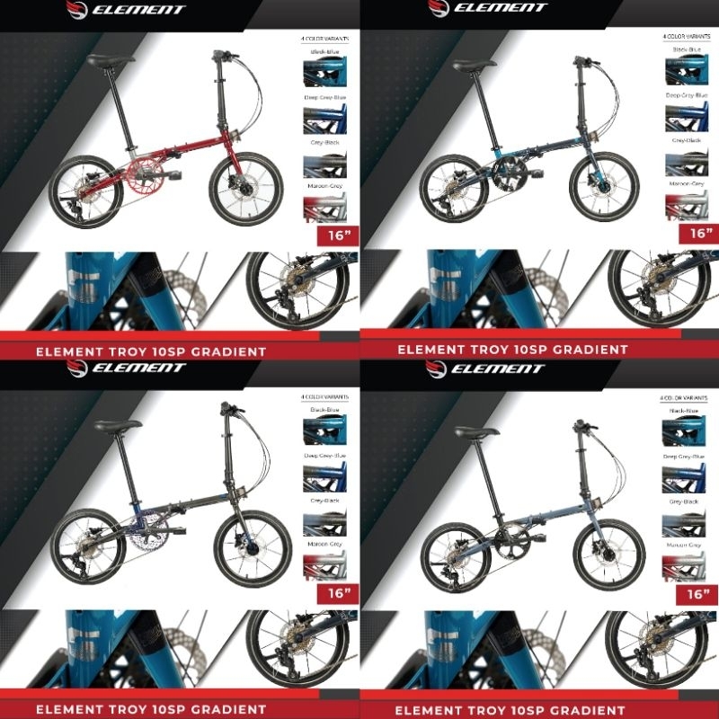 sepeda lipat element Troy Chameleon UV Chrome Gradient