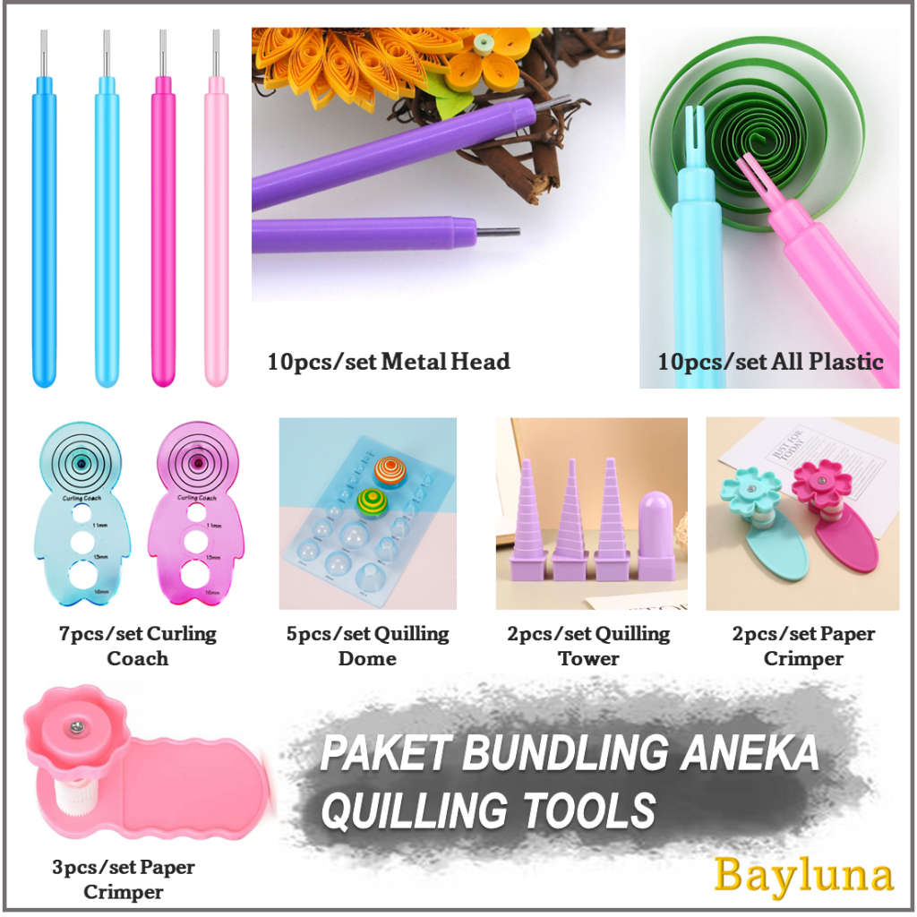 

Paket Bundle Aneka Quilling Tools, Paper Quilling Pen / Quilling Pen / Quilling Roller, Quilling Dome, Quilling Tower, Quilling Coach, Crimper