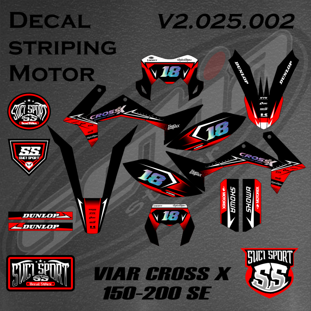 STIKER DECAL VIAR CROSS X 150 SE VIAR CROSS X 200 SE / Decal Viar Cross X 150 (S1.02)