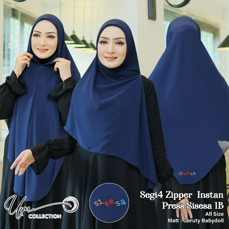 [Grosir/5Pcs]Hijab Segitiga Instan Res Oval Curve Syari  Press Sisesa
