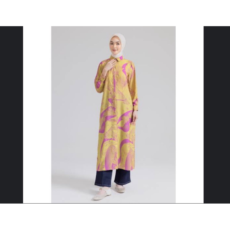 Ria Miranda Mielin ceko shirt dress size L gamis