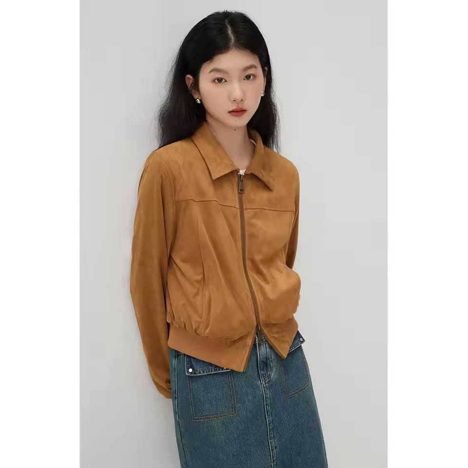 Jaket wanita Korea style Katun Suede premium....
