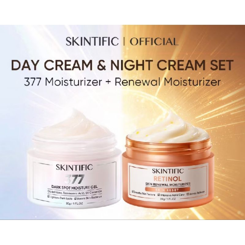 Skintific - Day Cream Night Cream 377 Dark Spot + Retinol Skin Renewal Moisturizer
