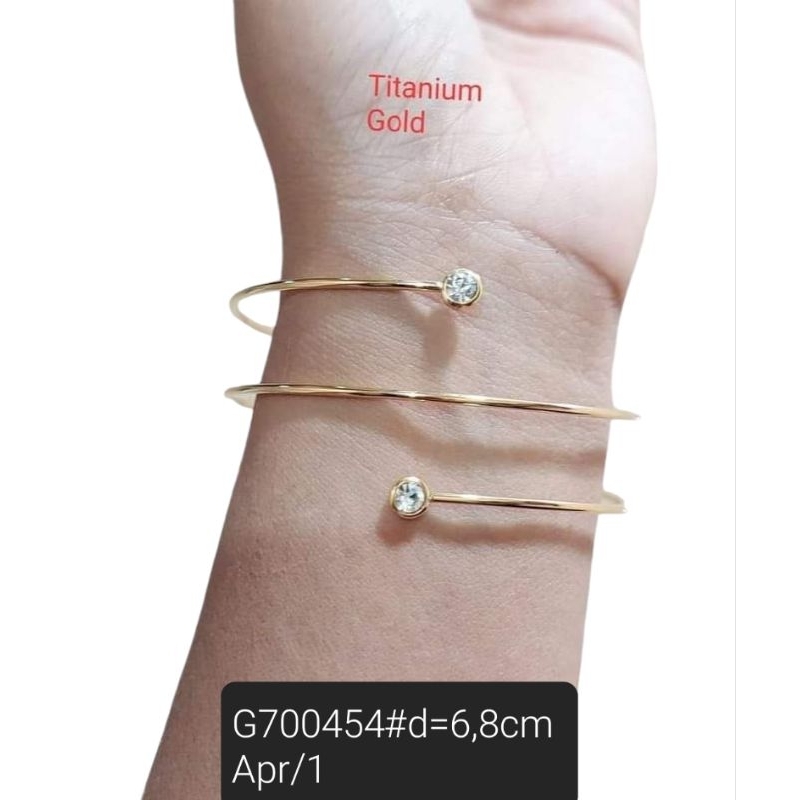 Gelang bangle titanium kolong kupu spiral