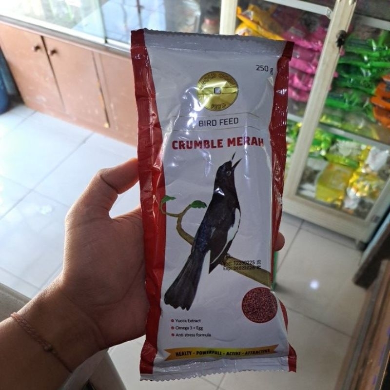 PAKAN BURUNG KACER GC GOLD COIN KACER CRUMBLE MERAH 250g