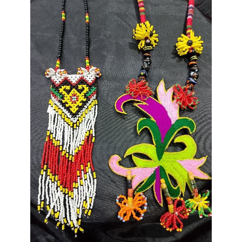 ACCESSORIES KALUNG MANIK DAYAK KHAS KALIMANTAN/KALUNG TARING FIBER KHAS KALIMANTAN
