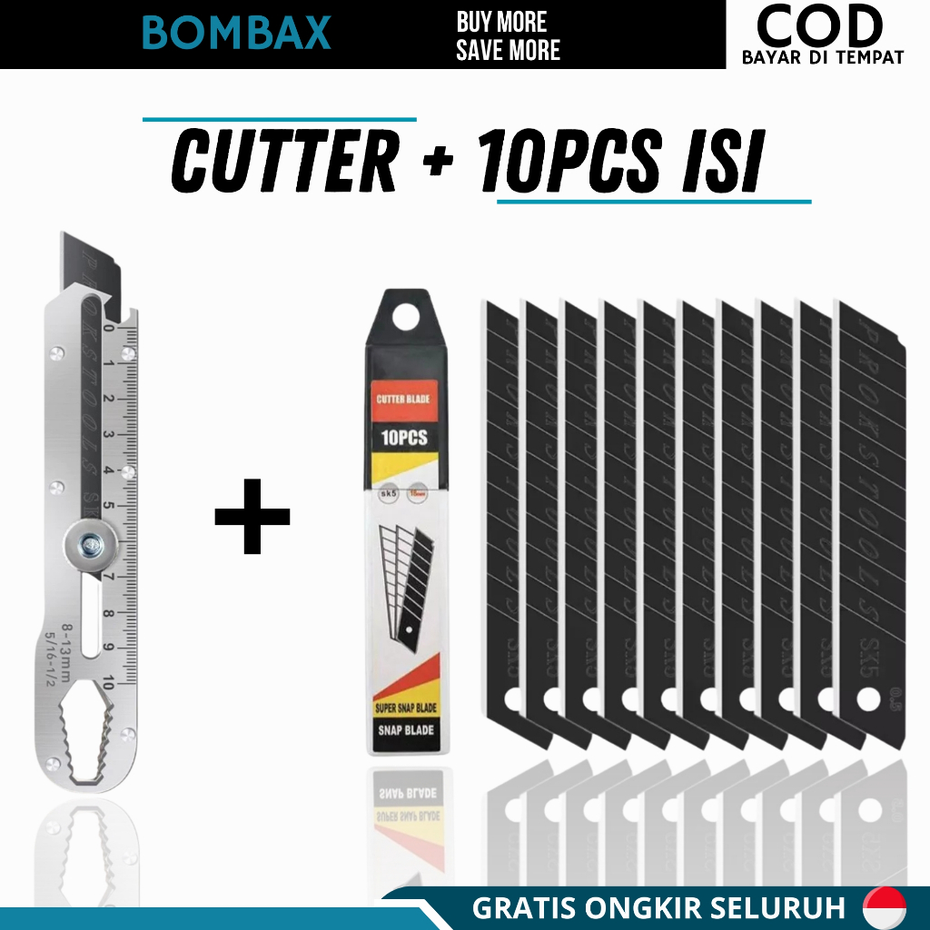 

Cutter Pisau 6 in 1 Multifungsi Cutter Pisau Baja Besar Pisau set Cutter Pisau Pemotong Kertas