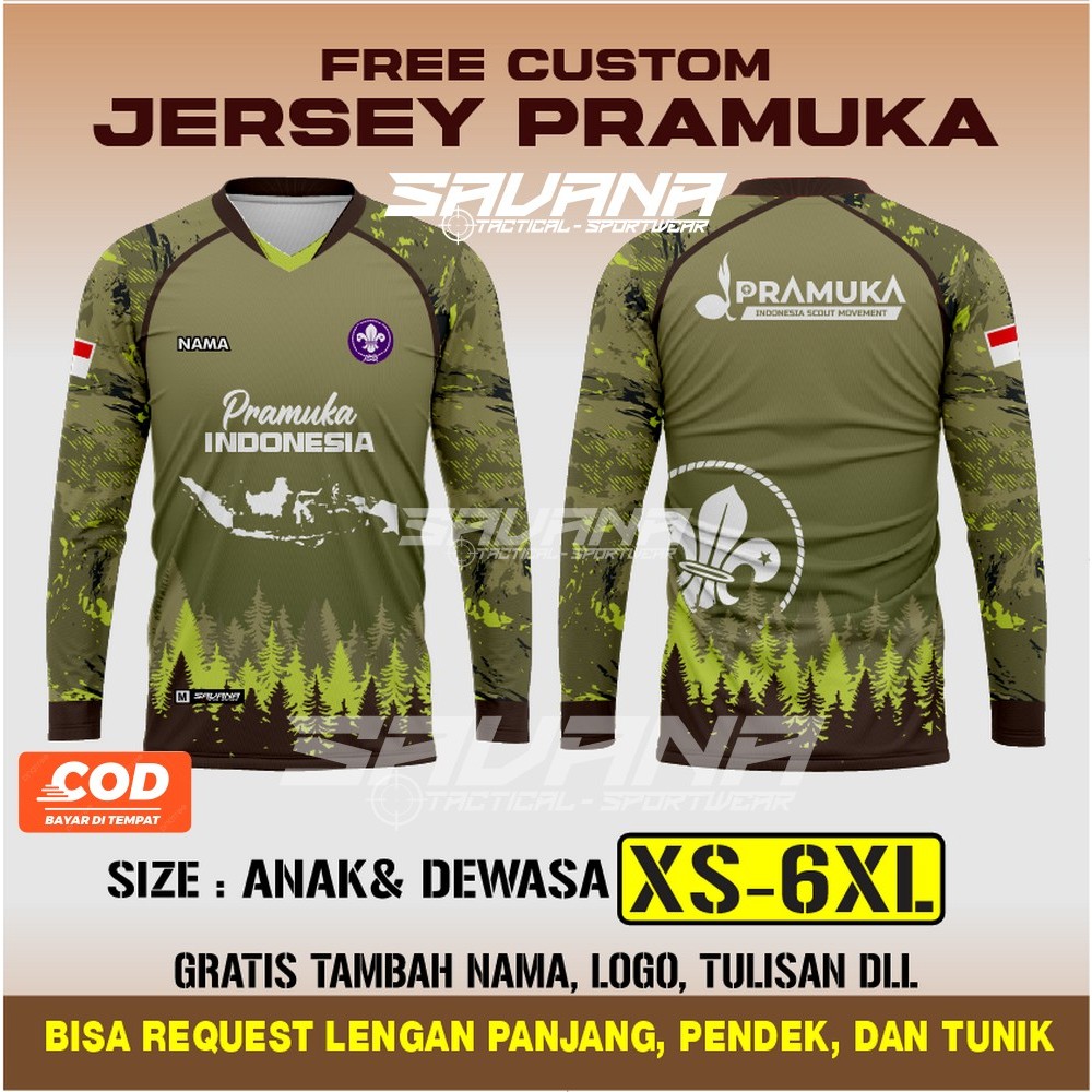 SAVANA - Jersey premium PRAMUKA printing penggalang pdh pdl custom / baju / kaos PR96