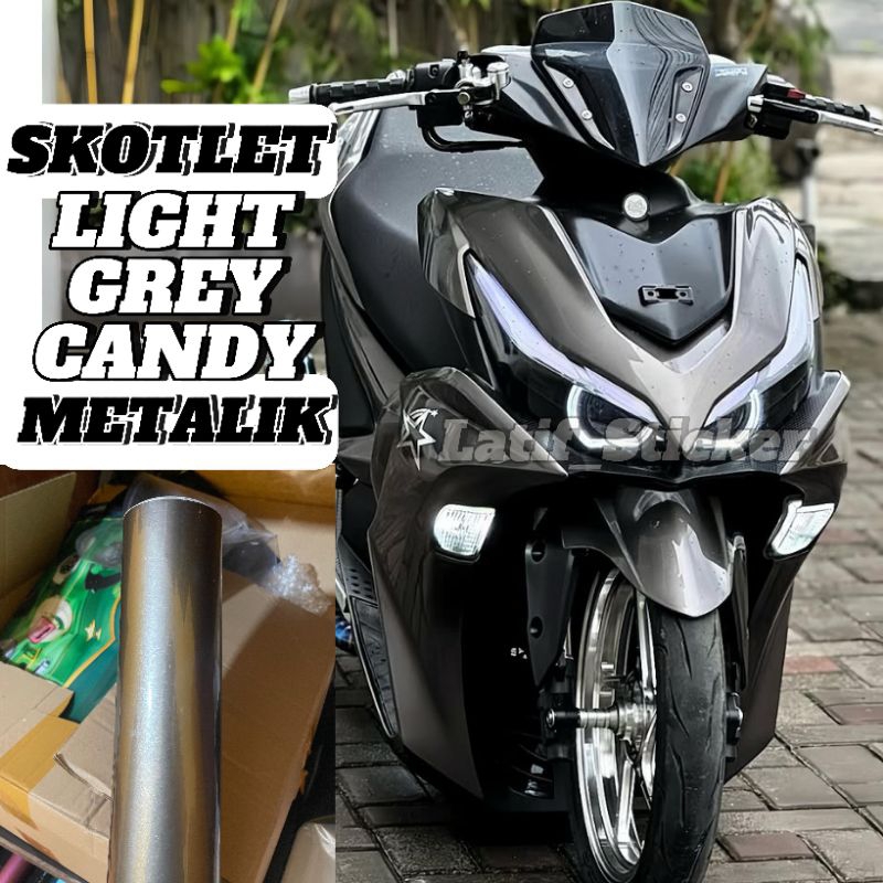 SKOTLET STIKER KOTOR LIGHT GREY CANDY METALLIC PREMIUM SCOTLITE ABU ABU METALIK CANDY