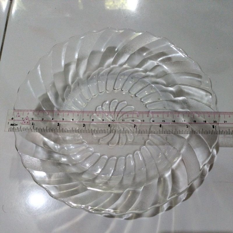 Piring Bening Kaca Tebal Murah Isi 3 pcs