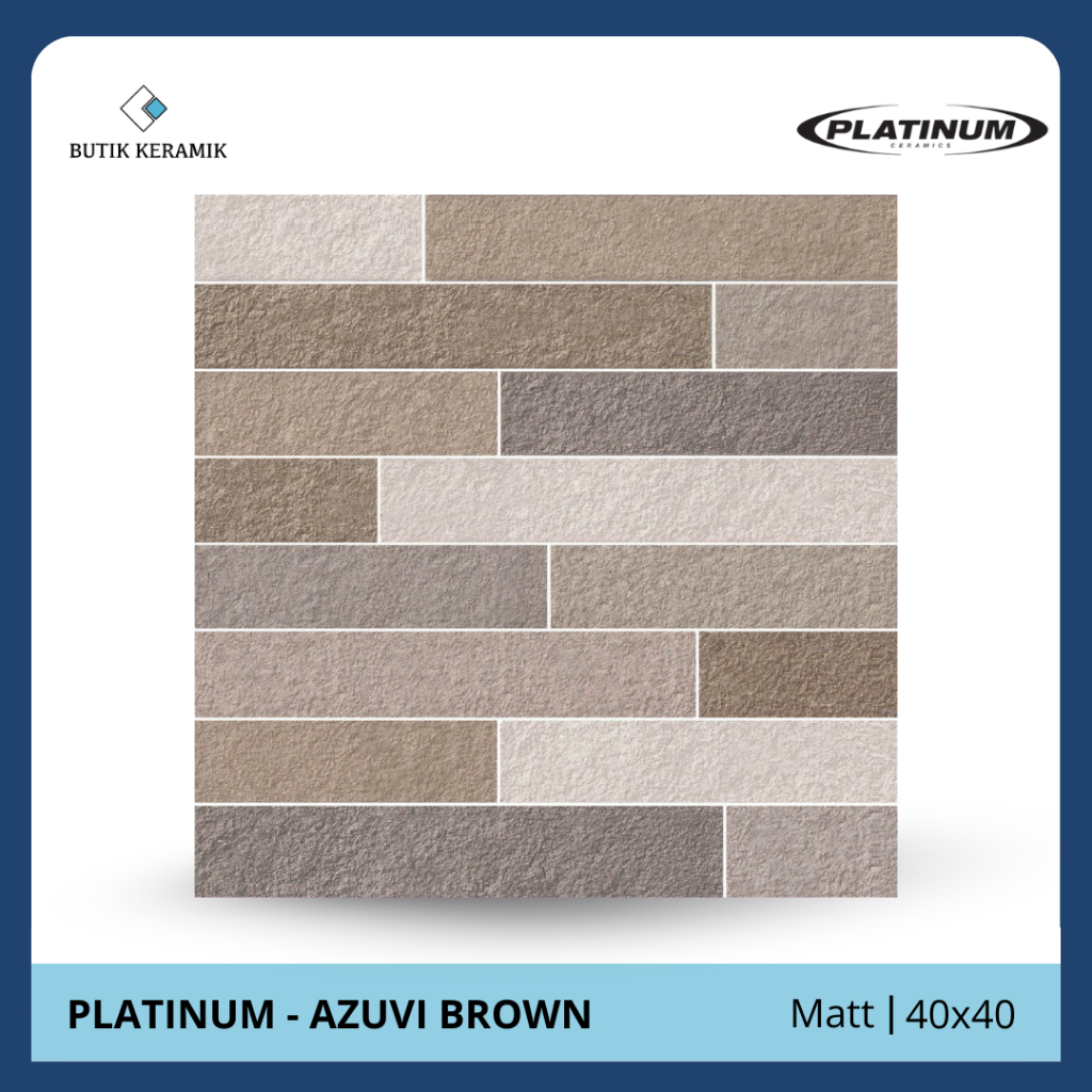 Keramik 40x40 Matt | Platinum | Azuvi Series | Matt Kasar | Grade A / KW 1 | Keramik Lantai I Kerami