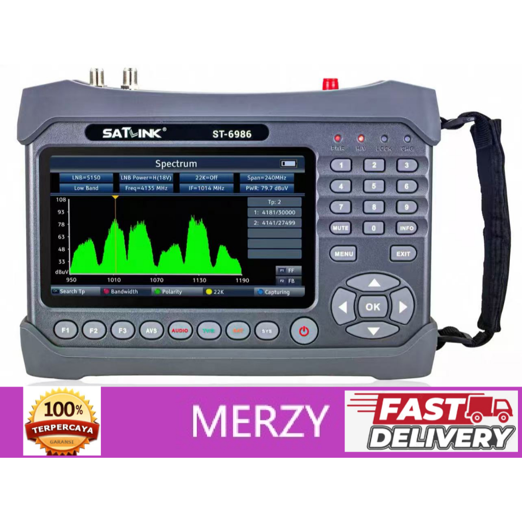 Satlink ST-6986 PRO DVB-S2/S DVB-T/T2 DVB-C ST6986 H.265 Hevc 10bit meter with Fiber Optic tester