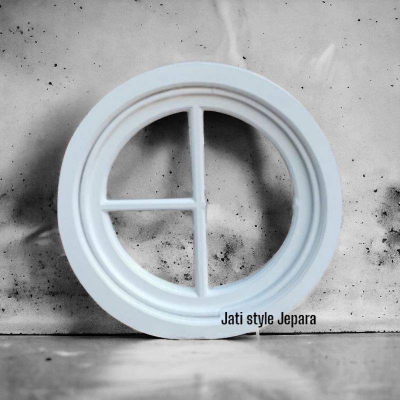 Fb1-90 Kusen Jendela Bulat Putar Aesthetic • Kayu Jati tpk grade A • Diameter 90cm