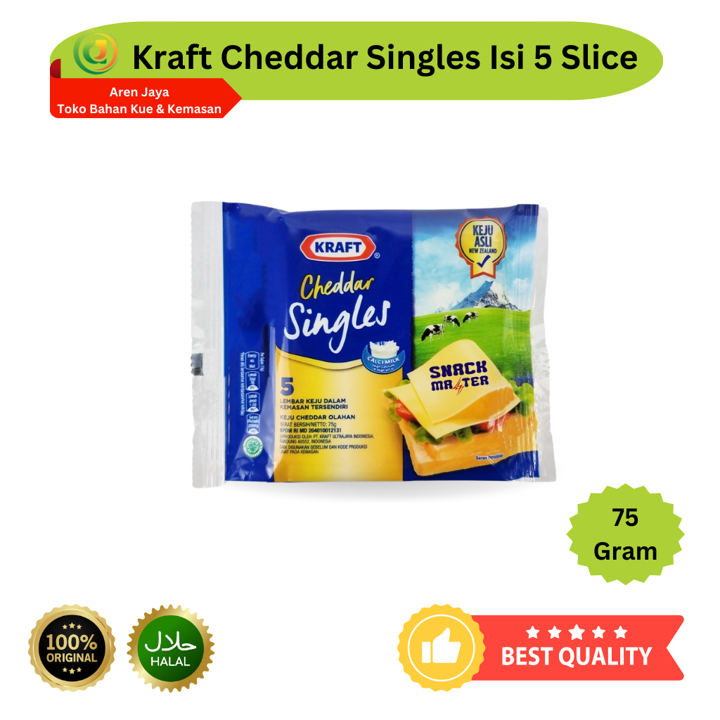 

Kraft Keju High Calcium Singles 5 Slice 75 Gram Original
